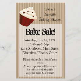 Flyer Cupcake com Listras Macias de Mocha