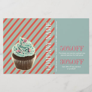 Flyer cupcake de padaria de cozinha vintage