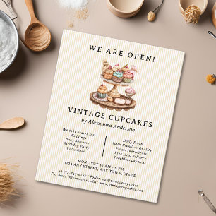Flyer Cupcake Vintage - Retro Bakery