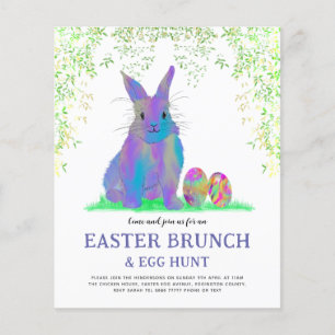 Flyer Cute Easter Bunny Egg Hunt and Brunch