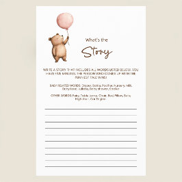 Flyer Cute Teddy Bear Baby Shower Story Writing Game