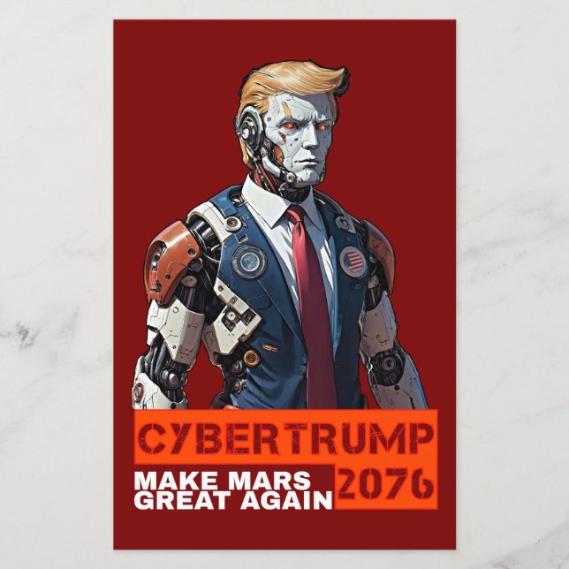 Flyer CyberTrump 2076 | Tornar Excelente Marte Novamente (Frente)