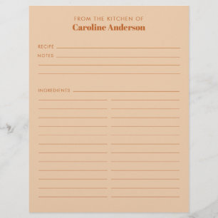 Flyer Da Cozinha Moderna Receita Marrom Tan Personalizad