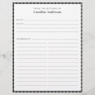 Flyer Da Xadrez Preta Da Cozinha Receita Personalizada 