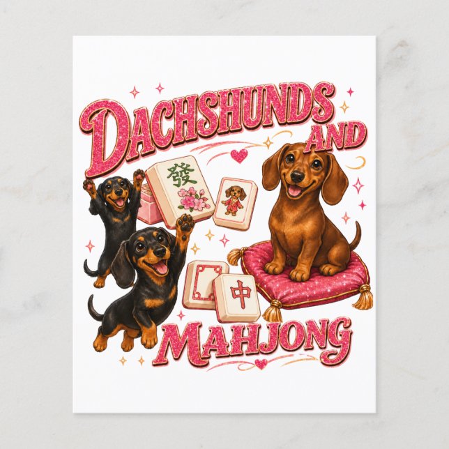 Flyer Dachshunds e Mahjong (Frente)