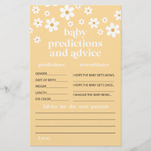 Flyer Daisy Chá de fraldas Advice for Parent Card