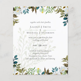 Flyer Daisy Wildflower Greenery Wedding