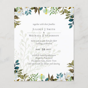 Flyer Daisy Wildflower Greenery Wedding