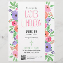 Damas Church Luncheon Primavera Floral Código QR