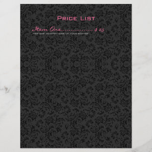 Flyer Damascos Florais De Vintage Branco E Preto Simples