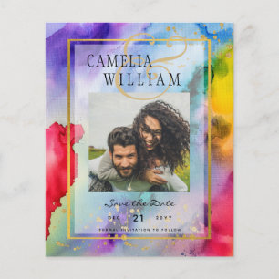Flyer Data de salvamento do casamento da FOTO do Orgulho