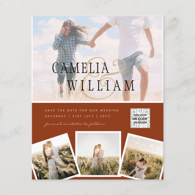 Flyer Data de Salvamento do Código QR do Convite de casa (Frente)