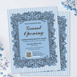 Flyer de Abertura Grandiosa com Arco Ornate Azul C