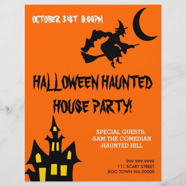 Flyer de Anúncio de Festa de Halloween em Casa Ass (Frente)