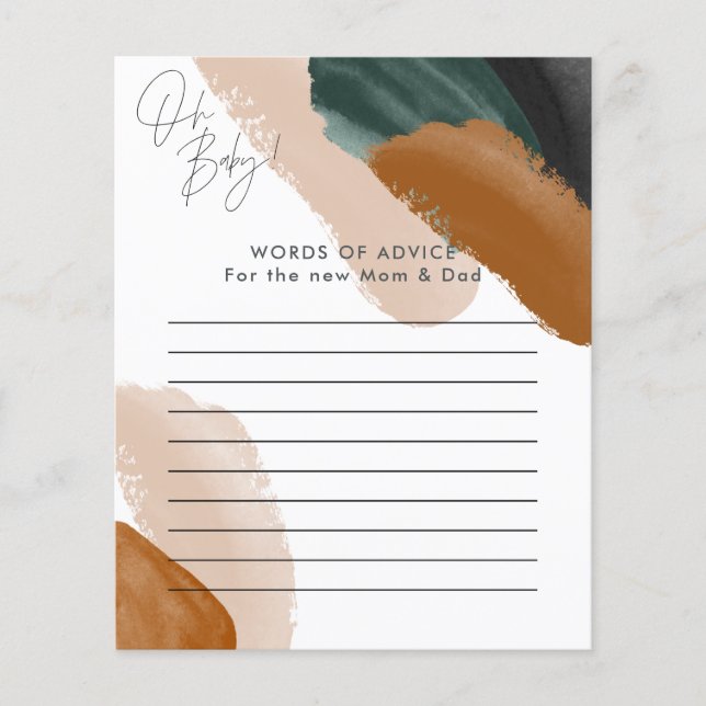 Flyer de chá de fraldas de aquarela verde (Frente)