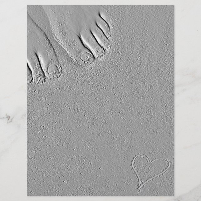 Flyer de coração e pés arenosos (Frente)