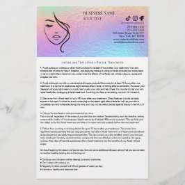 FLYER DE CUIDADOS PÓS-TRATAMENTOS FACIAIS