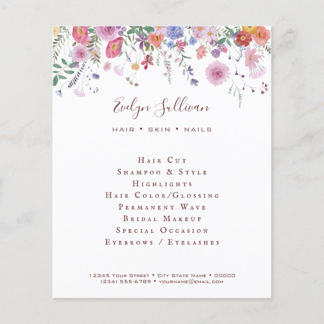 Flyer de flores silvestres frescas (Frente)