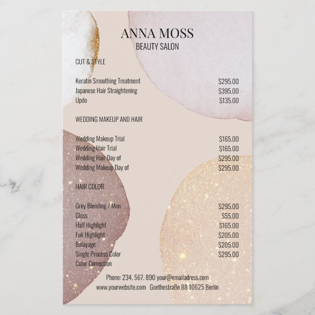 Flyer de Glitter Modern Rosegold (Frente)