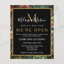 Flyer de mandala nebula de cor aquosa Dourada