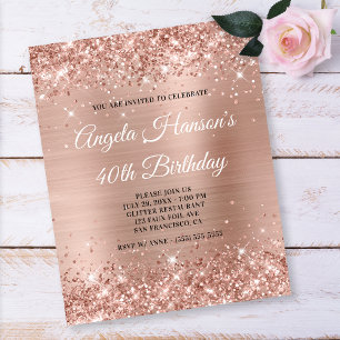 Flyer de papel de aniversário de 40 anos em brilho