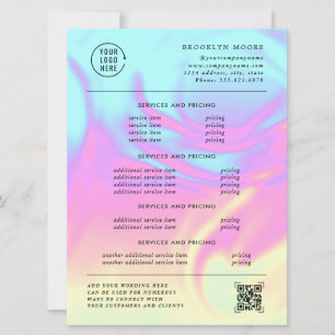 Flyer de Preços Opal Iridescente Holográfico