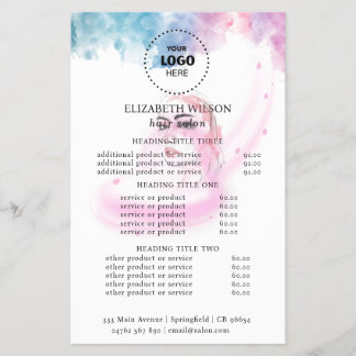 Flyer de Salão de Luxo com Brilho Roxo