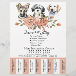 Flyer de Tiras de Rasgo de Negócios de Animais de 
