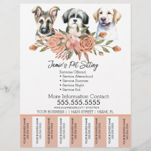 Flyer de Tiras de Rasgo de Negócios de Animais de