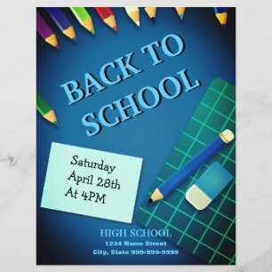 Flyer De volta à escola que aprende cursos