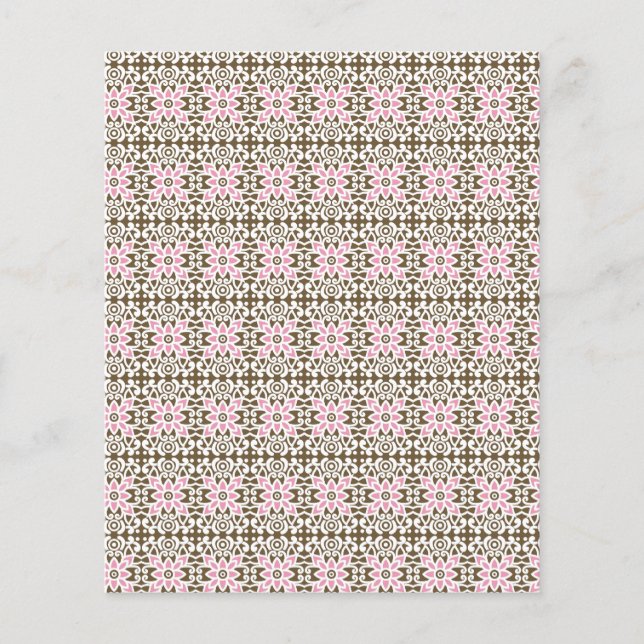Flyer Decoração Luxuosa com Estampa Floral Rosa Boho (Frente)