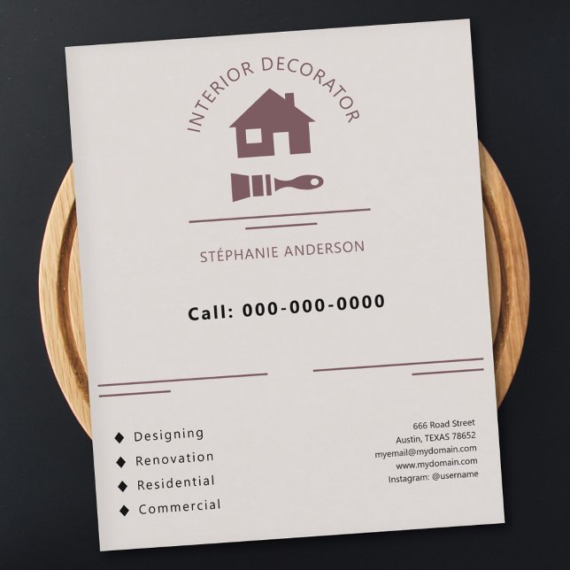Flyer Decorador interior (Interior Decorator Flyer)