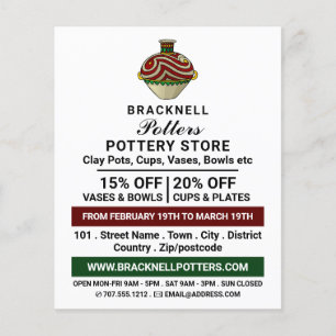 Flyer Decorar Jug, Loja De Potências, Potters Adverter