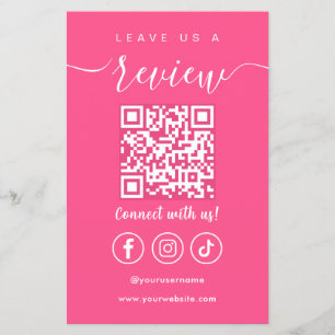 Flyer Deixe-Nos Um Logotipo De Mídia Social De Código Qr