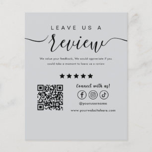 Flyer Deixe-nos uma revisão do logotipo de mídia social 