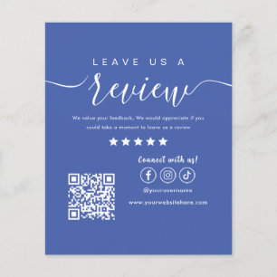 Flyer Deixe-nos uma revisão do logotipo de mídia social 