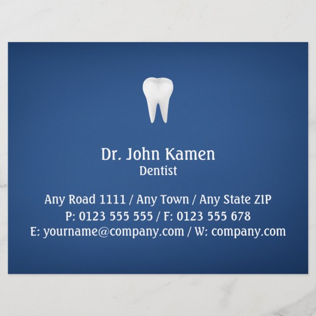 Flyer Dental elegante | Azul (Frente)