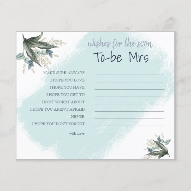 Flyer Deseja que a Sra. Chá de panela Card seja em breve (Frente)