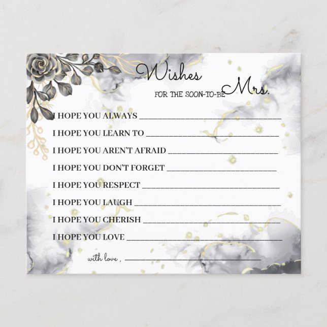 Flyer Deseja que, em breve, seja a Sra. Black Rosa Chá C (Frente)