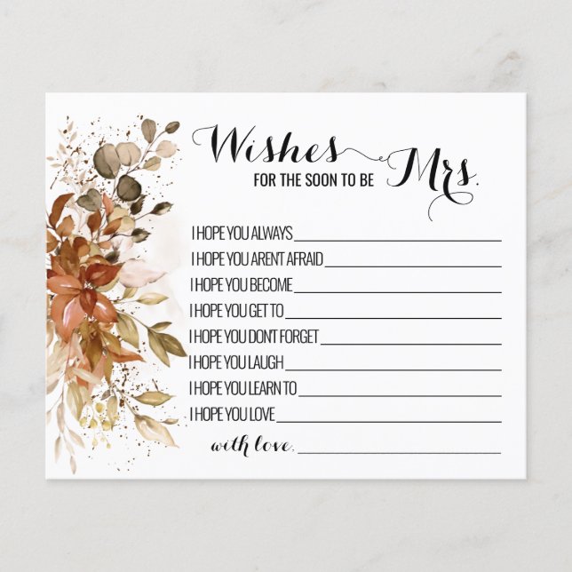 Flyer Deseja que em breve seja a Sra. Casamento outono C (Frente)