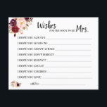 Flyer deseja que em breve seja a Sra. Marsala Chá Card<br><div class="desc">Marsala Flores Chá de panela. Para personalização adicional (alterar outro texto,  cor da fonte,  estilo da fonte),  clique em personalizar,  role para baixo e clique no link "clique para personalizar mais". ~ Verifique a coleção para jogos,  convites,  sinais e muito mais</div>