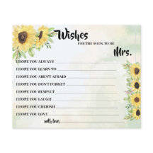 Deseja que em breve seja a Sra. Sunflower Chá Card