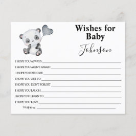 Flyer Desejos Para Bebê | Baby Panda | Placa de Chá de f