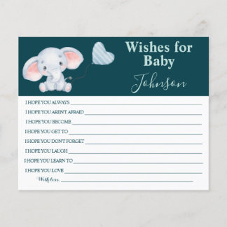 Flyer Desejos Para Bebê | Elefante para bebês | Placa de