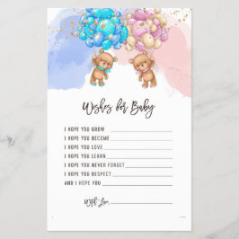 Flyer Desejos Para Jogo De Revelação De Gênero De Bebê