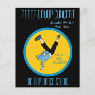 Flyer Desempenho do grupo de dança moderna ou de hip hop