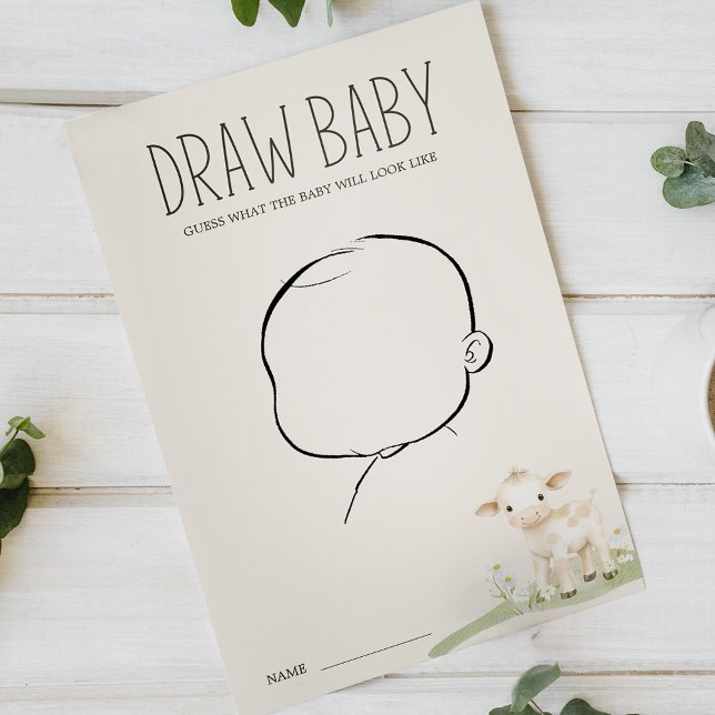 Flyer Desenhar de Chá de fraldas de Prados de Animais de (Criador carregado)