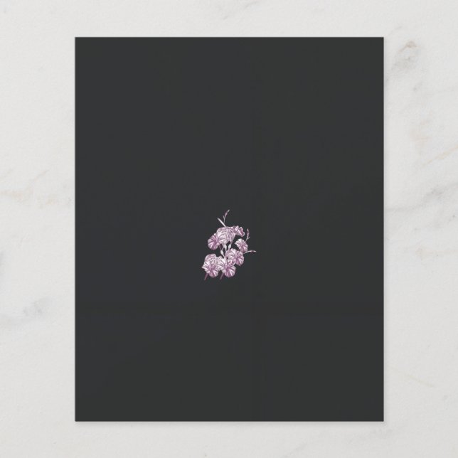 Flyer desenho de uma planta com flores roxas (Frente)