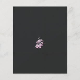 Flyer desenho de uma planta com flores roxas