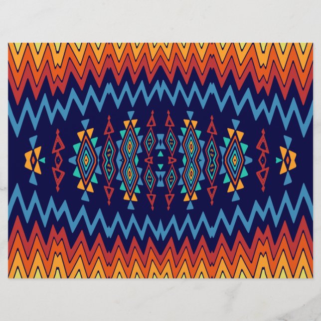 Flyer Design abstrato de Chevrons e rhombus (Frente)